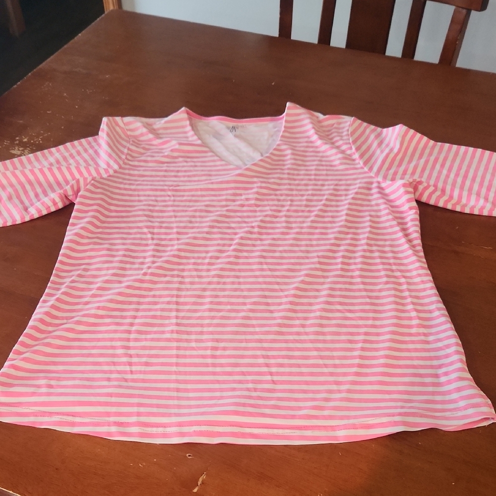 Lulu-B Pink and White Striped Top